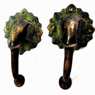 Elephant Head Shape Antique Vintage Finish Handmade Brass Door Handle Pull Knob