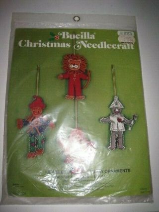 4 Vintage Bucilla Christmas Jeweled Holiday Ornaments Dorothy & Friends 2113 Nip