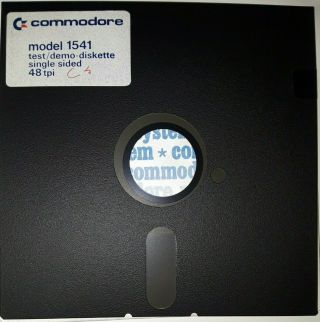 Commodore 64 Model 1541 Test/demo - Disk Single Sided 48 Tpi C64 5.  25 " Floppy Disk