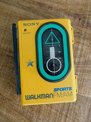 Vintage Sony Sports Walkman Am/fm Cassette Wm - F45 Cassette Radio Does Not