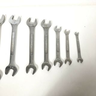 Vintage Craftsman 8 Pc.  Open End Wrench Set Sae V And Vv - 1/4 " To 1 - 1/8 " - Usa
