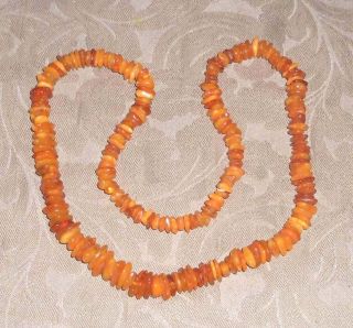 Vintage Honey Egg Yolk Baltic Amber Graduated Beads Necklace 46 Grams