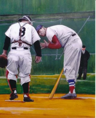 Ted Williams Red Sox And Yogi Berra Yankees 8x10 Art Print