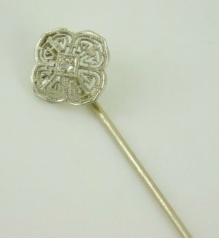Vintage / Antique Art Deco 14k White Gold Diamond Filigree Stick Pin