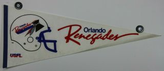 Vintage Usfl Orlando Renegades 30x12 Pennant