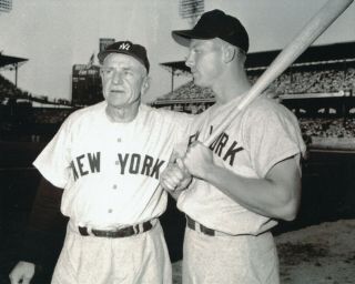 Mickey Mantle And Casey Stengel 8x10 Photo York Yankees