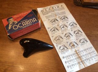 Vintage Ocarina 10 Hole (waterbury " Sweet Potato " And Instructions