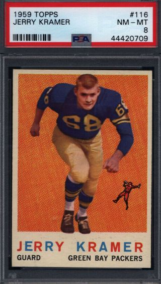 1959 Topps 116 Jerry Kramer Rookie Hof Packers Psa 8 699705