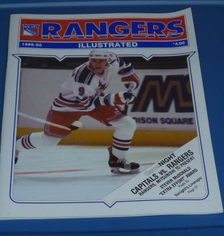 Rangers Illustrated 1989 - 90 Capitals Vs.  Rangers Hockey