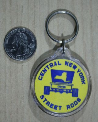 Cnysr Central York Street Rods Round Plastic Keychain Key Ring 33043