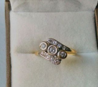 18ct Gold And Diamonds Antique/vintage Ring