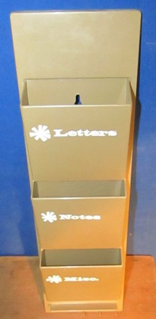 Fesco Inc Vintage Mid Century Mod Plastic Letter Mail Holder Key Hook Usa Brown