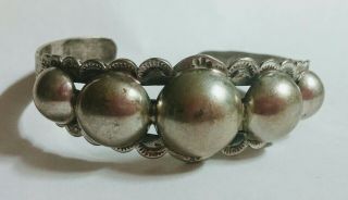 Vintage Sterling Silver Cuff Bracelet Southwestern Style