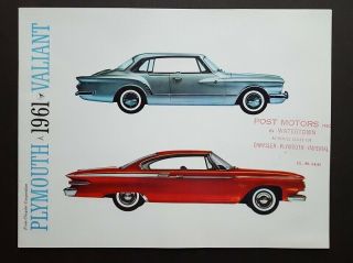 1961 Plymouth Car Sales Brochure Valiant Fury Belvedere Savoy Suburban
