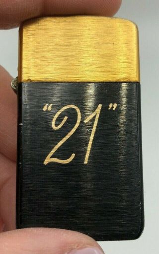 Club 21 Cigarette Lighter Made In Usa Collectible Vintage Antique Art Deco Rare