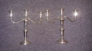 Empire Sterling Silver Candelabra Weighted Candlestick Holders