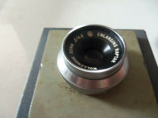 Vintage Wollensak 50mm F/4.  5 Raptar Enlarging Lens w/ Mounting Plate 2