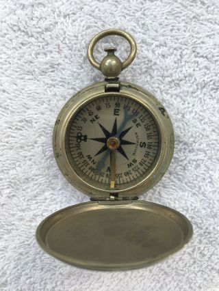 Rare Vintage Ww2 Wittnauer U.  S.  Military Compass -