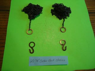 Vintage (2) 78 " Cuckoo Clock Chains With Hooks