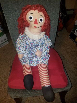 Rare Large Vintage Knickerbocker Raggedy Ann Doll Lqqk