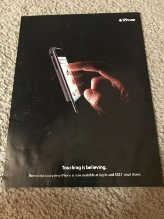 Vintage 2007 Apple Iphone (1st Generation) Poster Print Ad Art 1st Iphone Rare