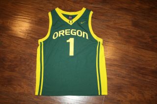 Nike Oregon Ducks 1 Basketball Jersey Green Yellow Youth Sz L
