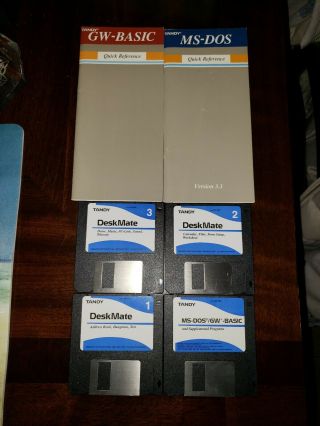Vintage 1989 Tandy Computer Ms - Dos & Gw - Basic Reference Guides,  Floppy Discs