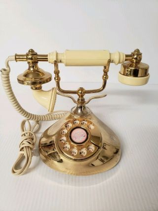 Vintage Radio Shack Rotary Phone - Model 43 - 325c - Gold Tone French Style - Korea