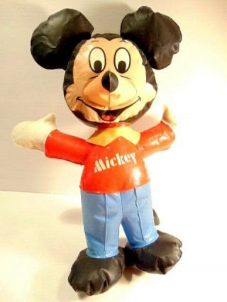 Vintage Walt Disney Productions Mickey Mouse Inflatable Toy; Ideal Toys/ Taiwan