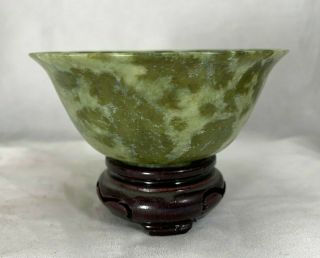 Vintage Chinese Jade Bowls (Set of 2) with Stands,  Box 2