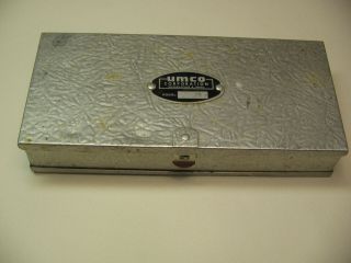 Vintage Umco Products Double Sided Textured Aluminum Fishing Bait Box Model 10