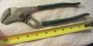 Vintage Diamalloy Groove Joint Pliers 10 " Hl110p Horseshoe Usa,  Green Grips,  Tool