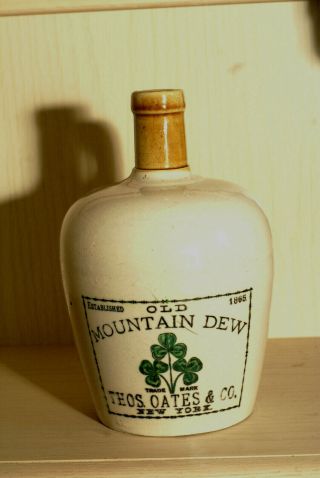 Vintage Brown Jug " Old Mountain Dew "