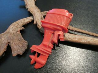 Vintage Red Plastic Toy Boat Outboard Motor