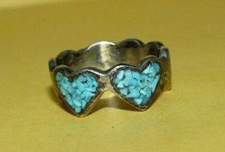 VINTAGE SOUTHWESTERN STERLING SILVER 925 w/ TURQUOISE INLAY 