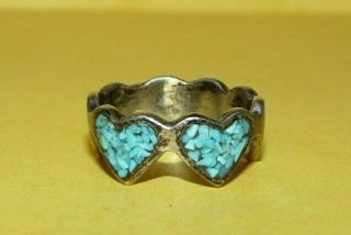 VINTAGE SOUTHWESTERN STERLING SILVER 925 w/ TURQUOISE INLAY 