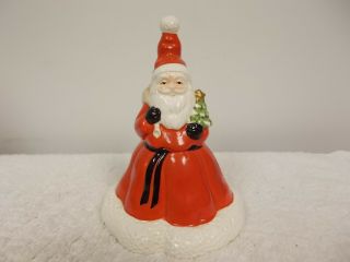 Vintage 1986 Fitz & Floyd Holiday Christmas Santa Claus Ceramic Bell