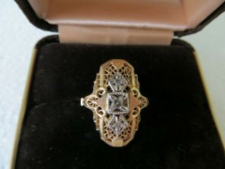 Antique Art Deco Gold And Diamond Ring