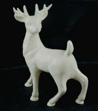 Hand Painted Ceramic White Deer Signed Dr Shore 98