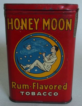 Great " Honey Moon  Rum Flavored " Vp Advertising Tobacco Tin Near Real