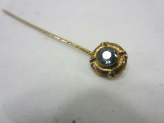 Antique French 18k Gold Ladies Stick Pin W/blue Stone