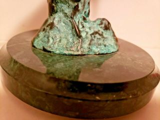 Vintage Bronze Swordfish Sculpture on Marble Base 3