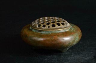 U1290: Japanese Old Copper Incense Burner Tea Ceremony