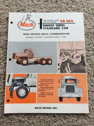 1960s Mack Dm 800 Series,  Heavy - Duty Truck Sales Handout.