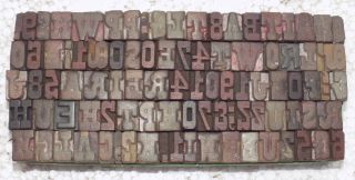 140 Piece Vintage Letterpress Wood Wooden Type Printing Blocks 13 M.  M.  Vb - 812