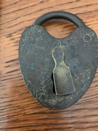 Vintage Antique Padlock W/key 2