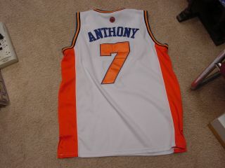 Carmelo Anthony York Knicks Jersey Adidas White Sewn Men 52 Euc