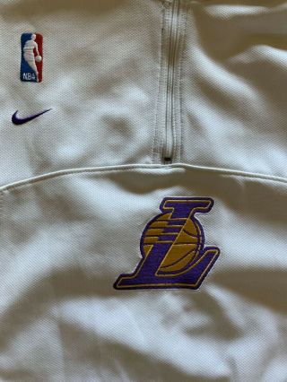 LOS ANGELES LAKERS Basketball NIKE Vintage Sz M Warm Up Shooting Jacket White 2