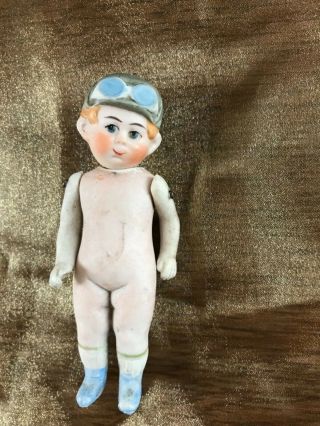 4 1/4” TALL ALL GERMAN DOLL - ANTIQUE—GOOGLY 2