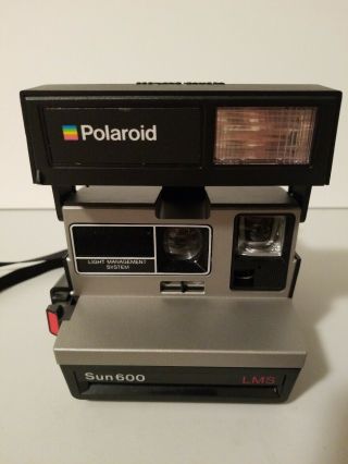 Poloroid Sun 600 LMS Instant Land Camera W/ Strap Vintage 90s 2